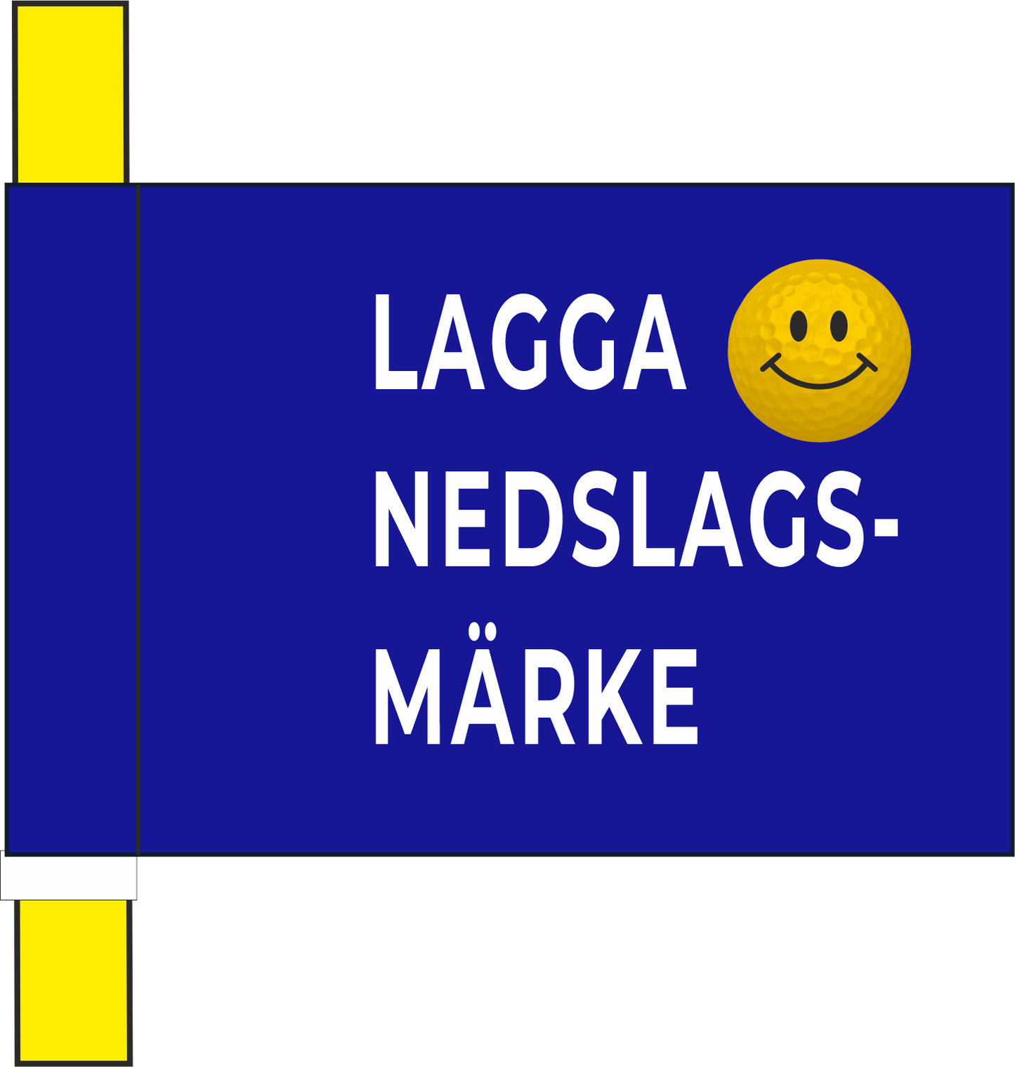 Markeringsflagga blå med "Laga nedslagsmärke"