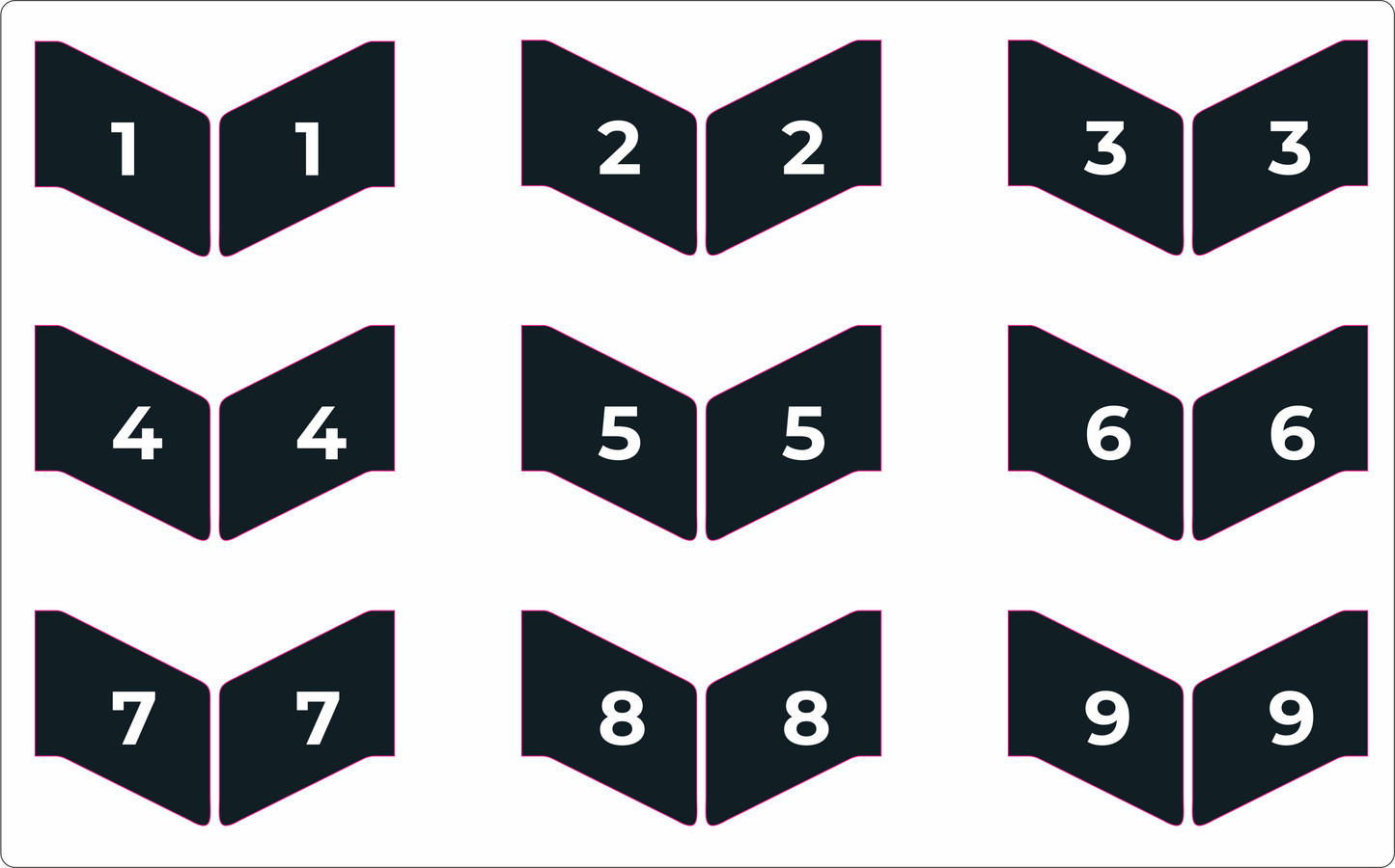 Håltal 1-9 för Flagga Putting Green flaggor