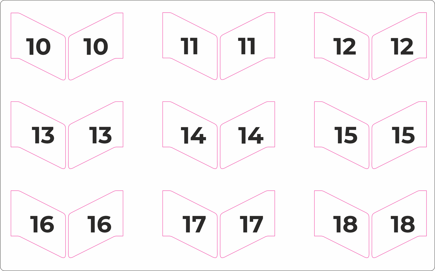 Håltal 10-18 för Flagga Putting Green flaggor