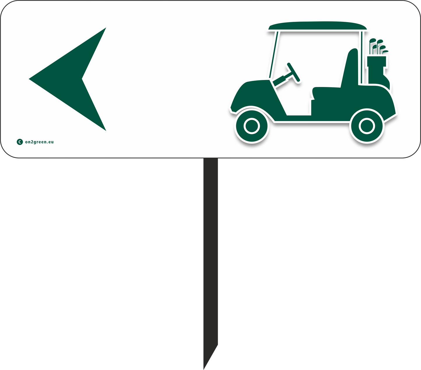Golfskylt: GOLF CART - Pil vänster