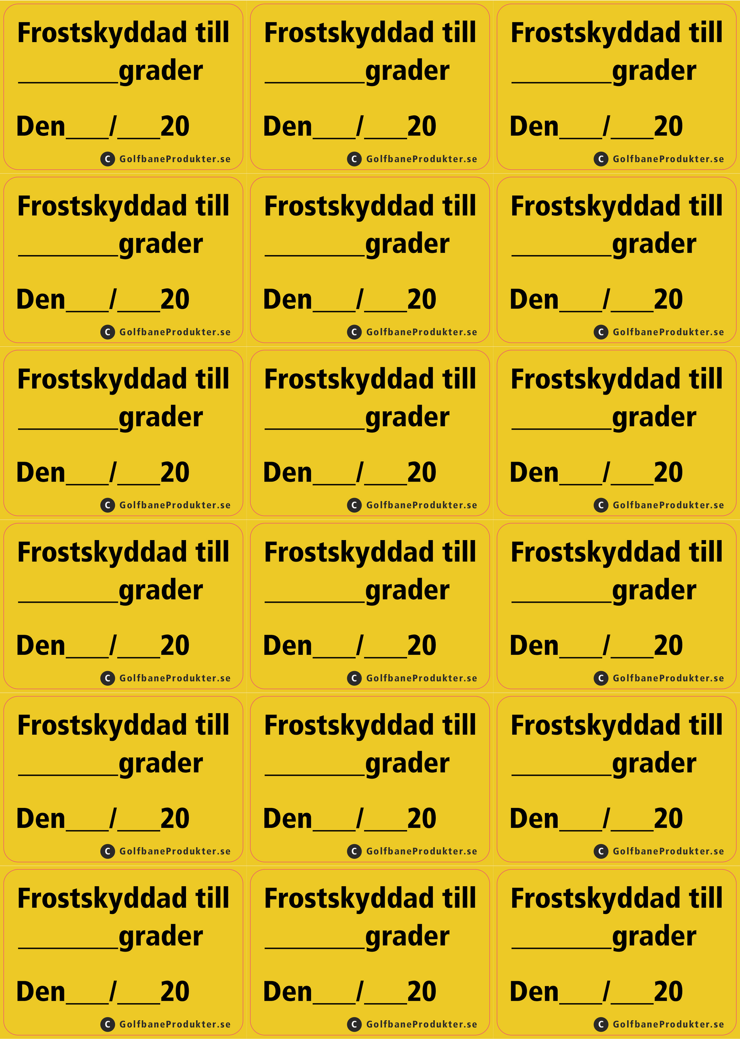 Klistermärke: "Frostsäkert…"