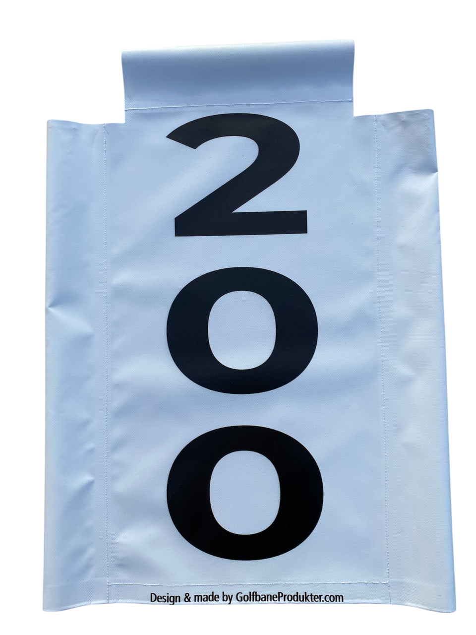 Avståndsskylt 200 m, vit vertikal