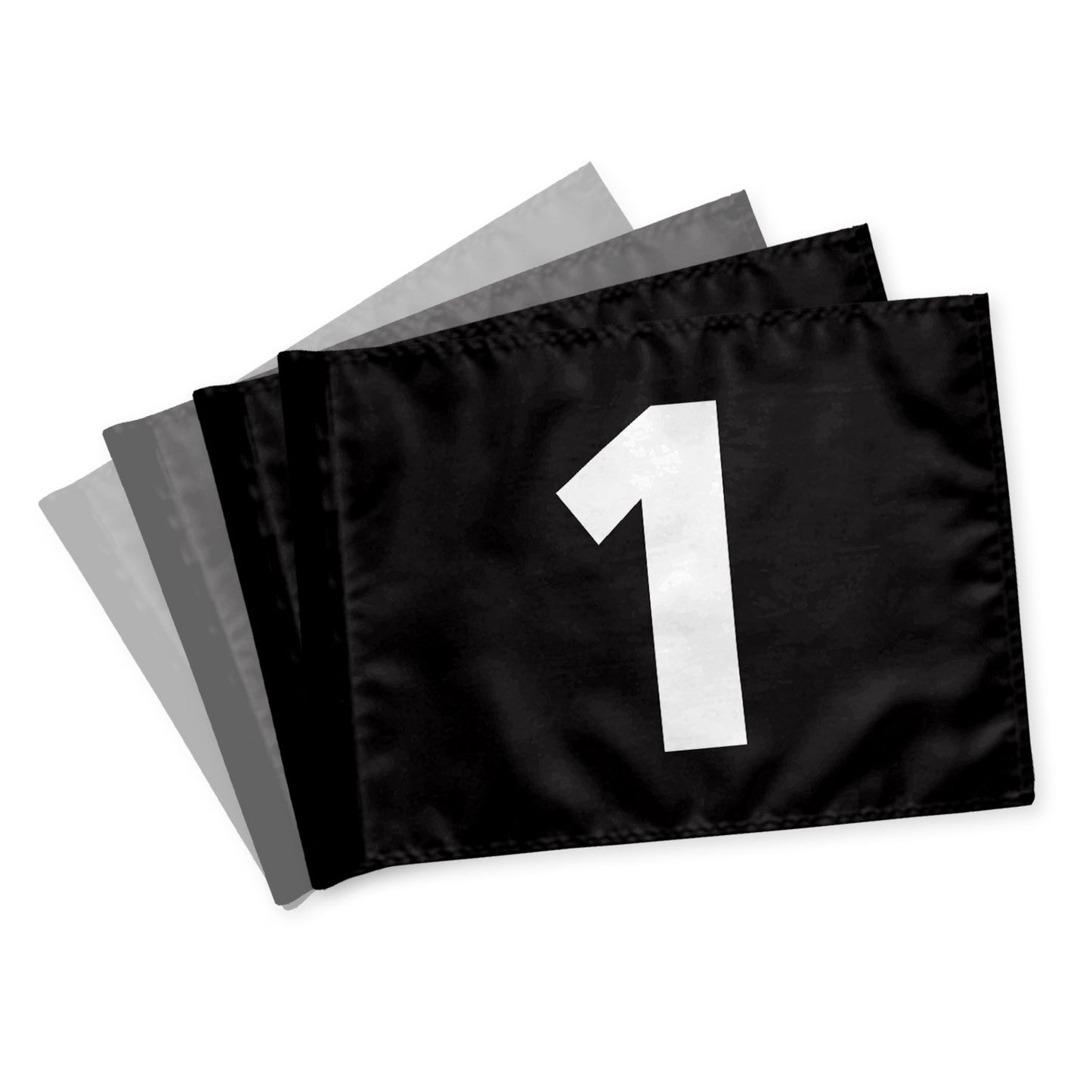 Puttinggreen flagga, 1-9, svarta med vita siffror, dubbelsidigt, 200 gram flaggduk