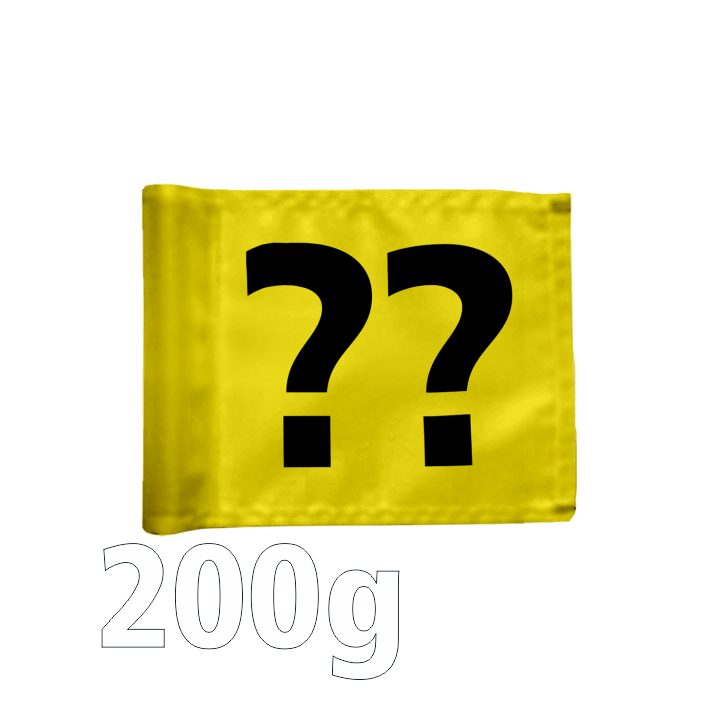 Styckvis puttinggreen flagga, enkelsidig, gul, valfritt nummer, 200 gram