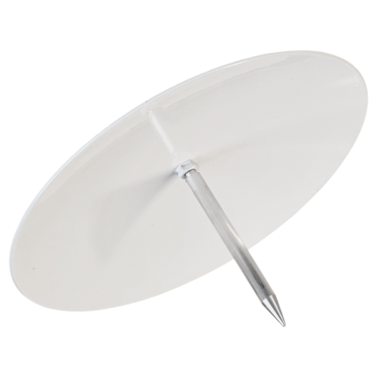 Tee‑markering i rostfritt stål, flat, vit