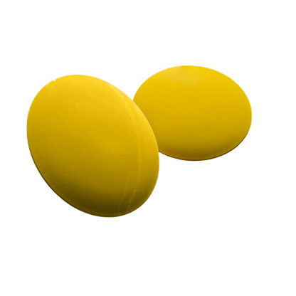 Tee‑markering i rostfritt stål, flat, gul
