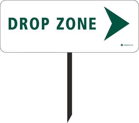 Golfskilt: Dropzone + Pil til højre
