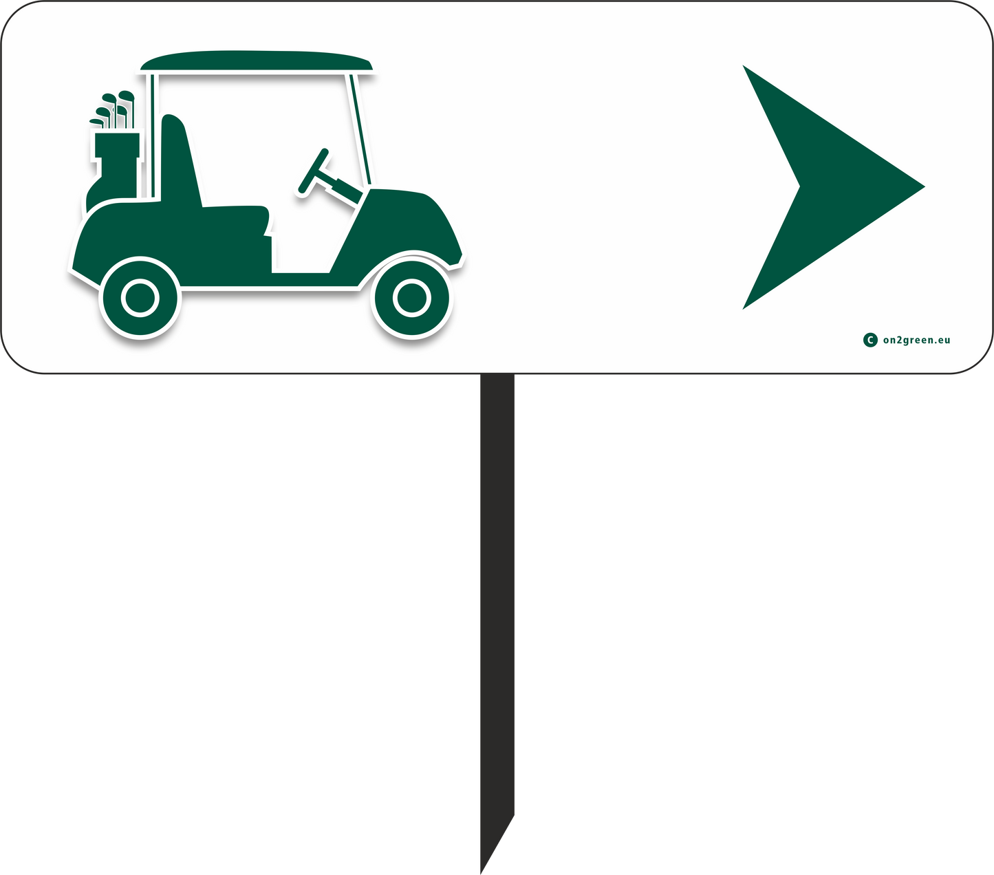 Golfskylt: GOLF CART - Pil höger