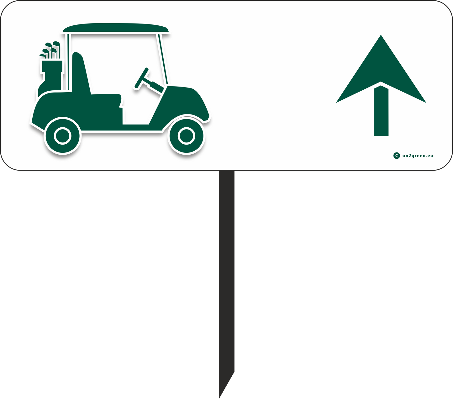 Golfskylt: GOLF CART - Pil upp