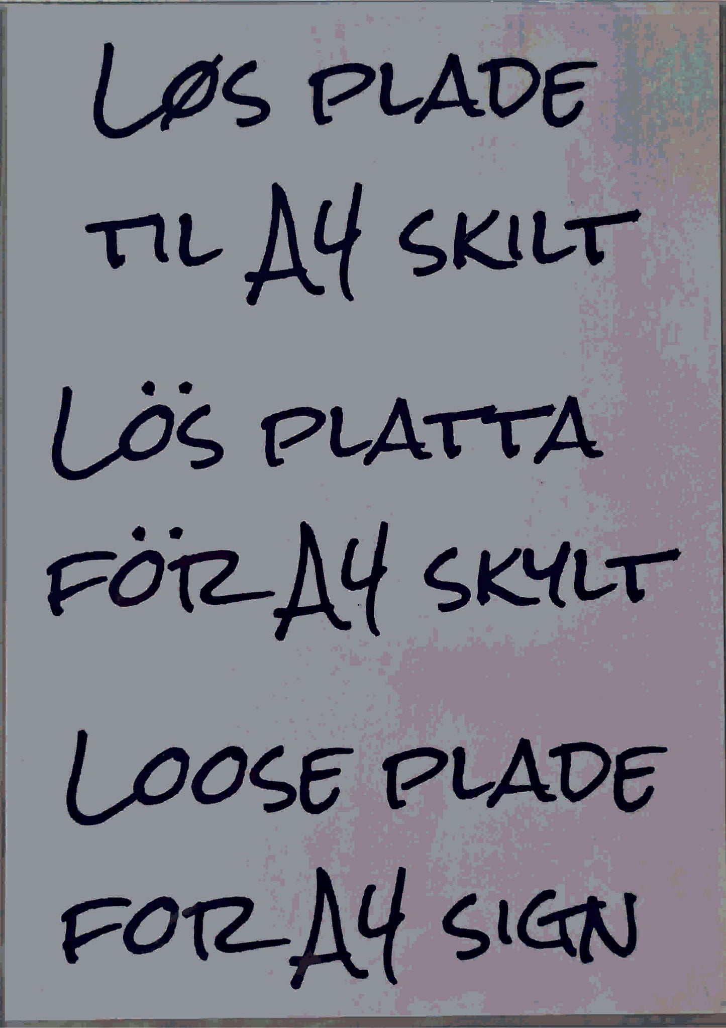 Plastfodral till A4 informationsskylt