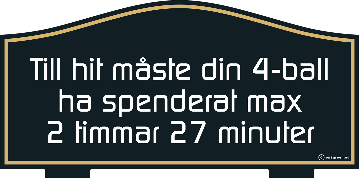 Golfskylt:  Till hit måste din 4-boll ha spenderat max