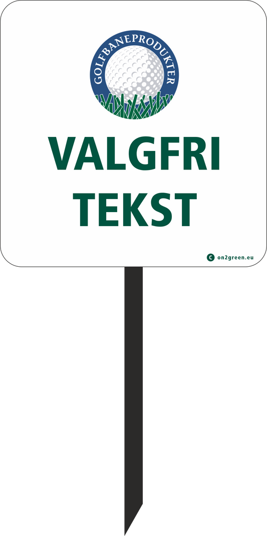 Golfskylt: Valfri text och symbol/logo