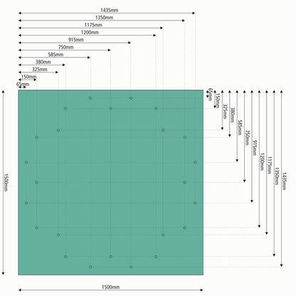 Master utslagsmatta, 4-kantig, 150x150 cm