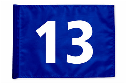 Stykvis golfflag, blå, nummer 13