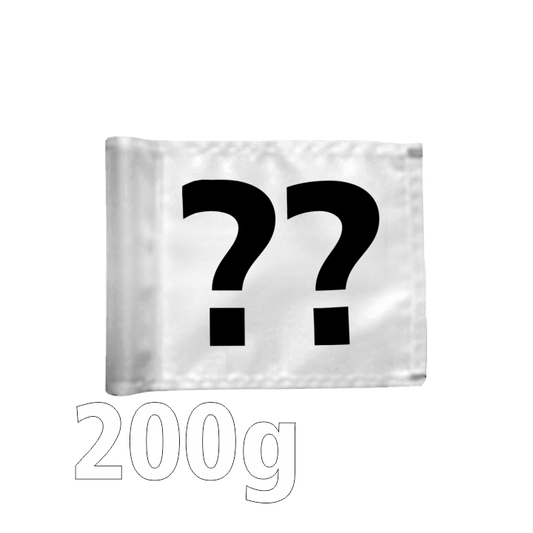 Styckvis puttinggreen flagga, dubbelsidig, vit, valfritt numme, 200 gram