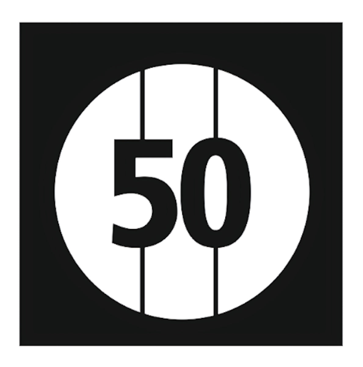 50 meter avståndsmall för spraymålning på gräs