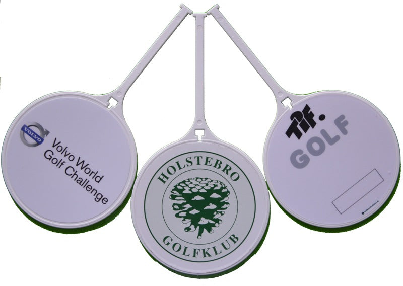 Bagmärke vit med tryck