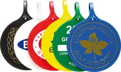 Bagmärke vit med tryck