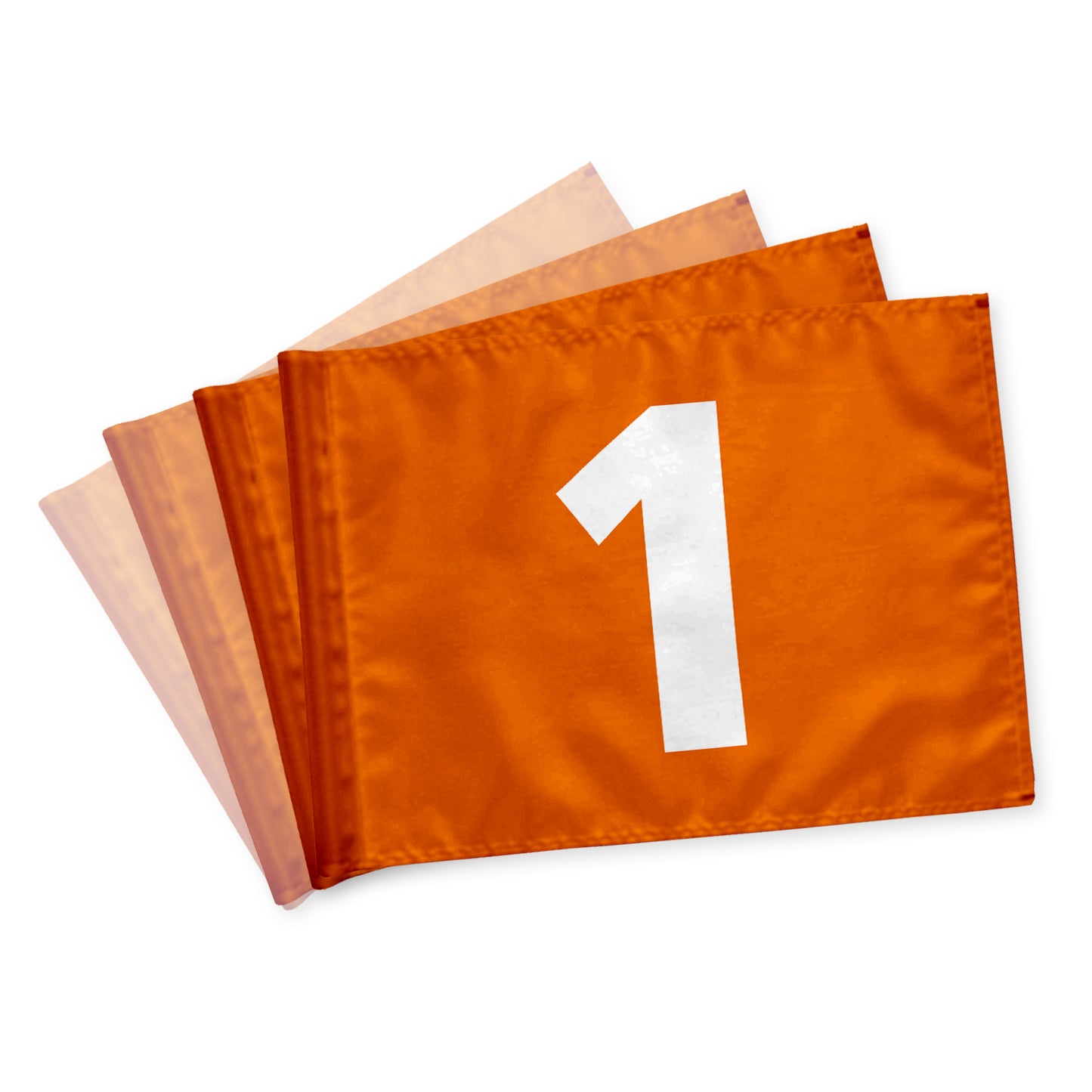 Puttinggreen flagga, 1-9, orange med vita siffror, dubbelsidigt, 200 gram flaggduk