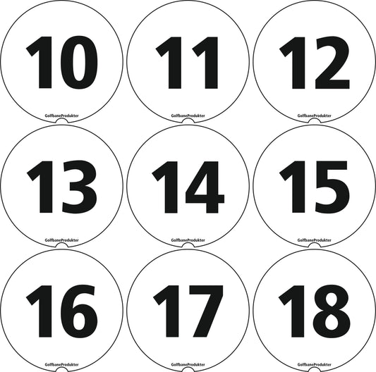 Stickers 10-18 for Round Putting Green Flag